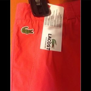NWT LACOSTE France 100% Cotton Logo Coral Skirt Sz 6
